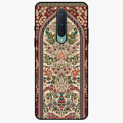 Persian Inspired Glass Case showing flat back view with ornate Persian style pattern artwork and glossy glass finish.
