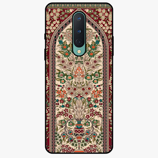 Persian Inspired Glass Case showing flat back view with ornate Persian style pattern artwork and glossy glass finish.