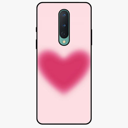 Pink Aura Heart Glass Case showing flat back view with glowing heart artwork and glossy glass finish.