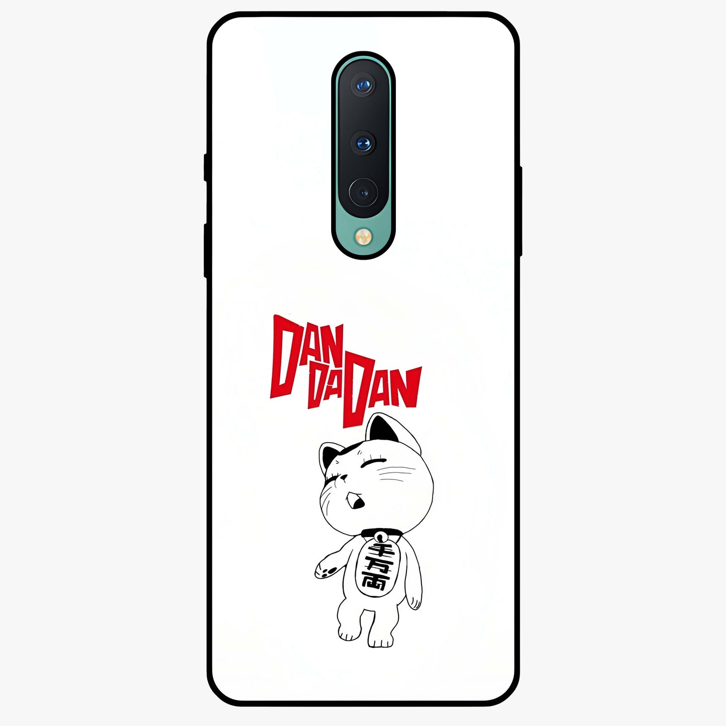 Playful Spirit Charm Glass Case showing flat back view with cheerful charm themed artwork and glossy glass finish.
