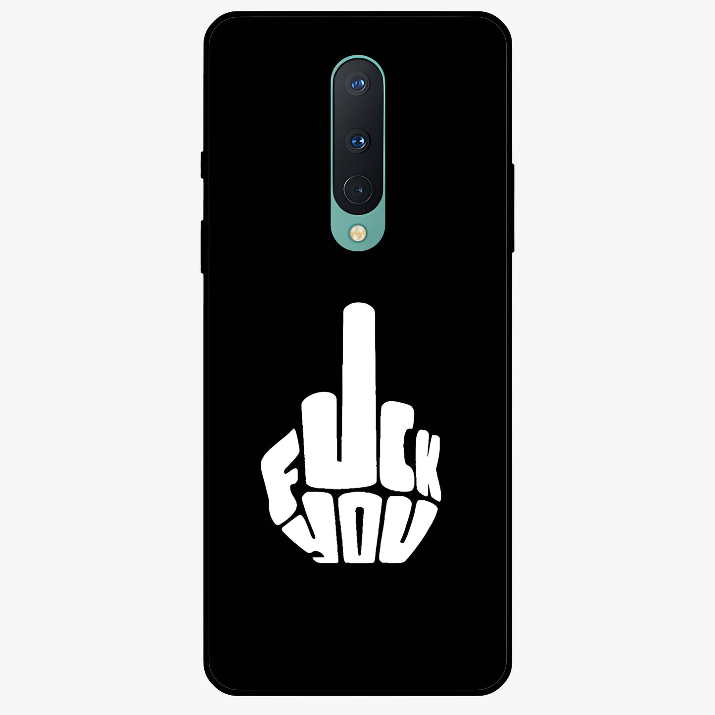 Rebel Mode On Glass Case showing flat back view with bold rebellious typography artwork and glossy glass finish.