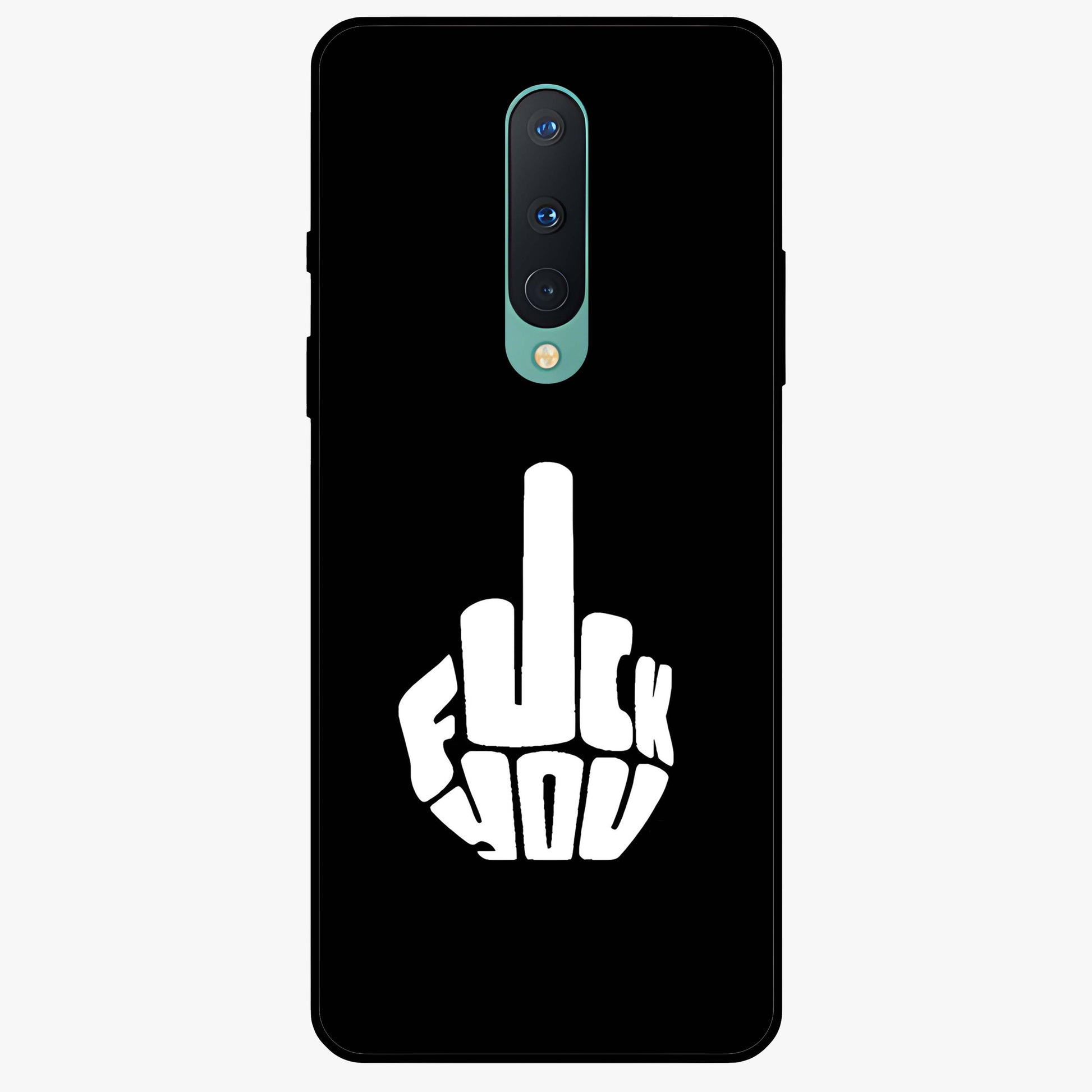 Rebel Mode On Glass Case showing flat back view with bold rebellious typography artwork and glossy glass finish.