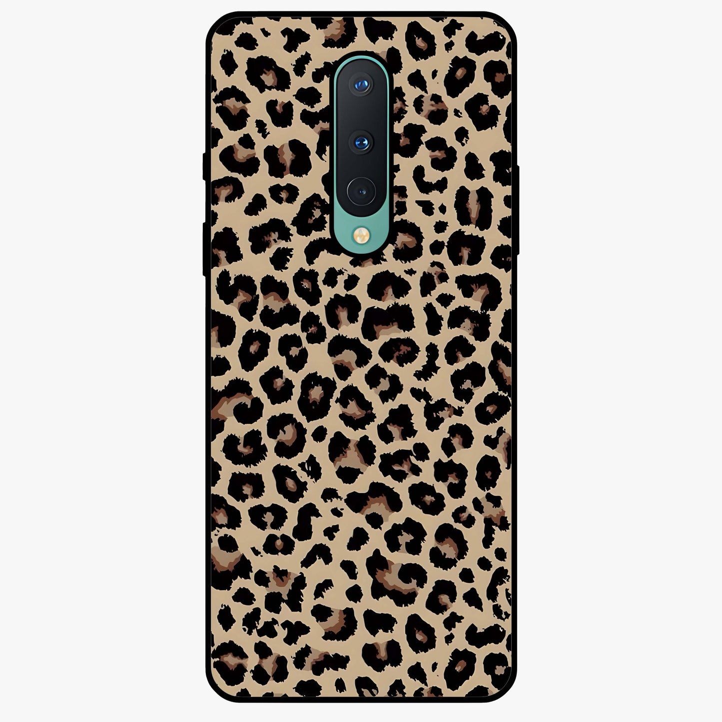 Savage Chic Pattern Glass Case showing flat back view with stylish patterned artwork and glossy glass finish.