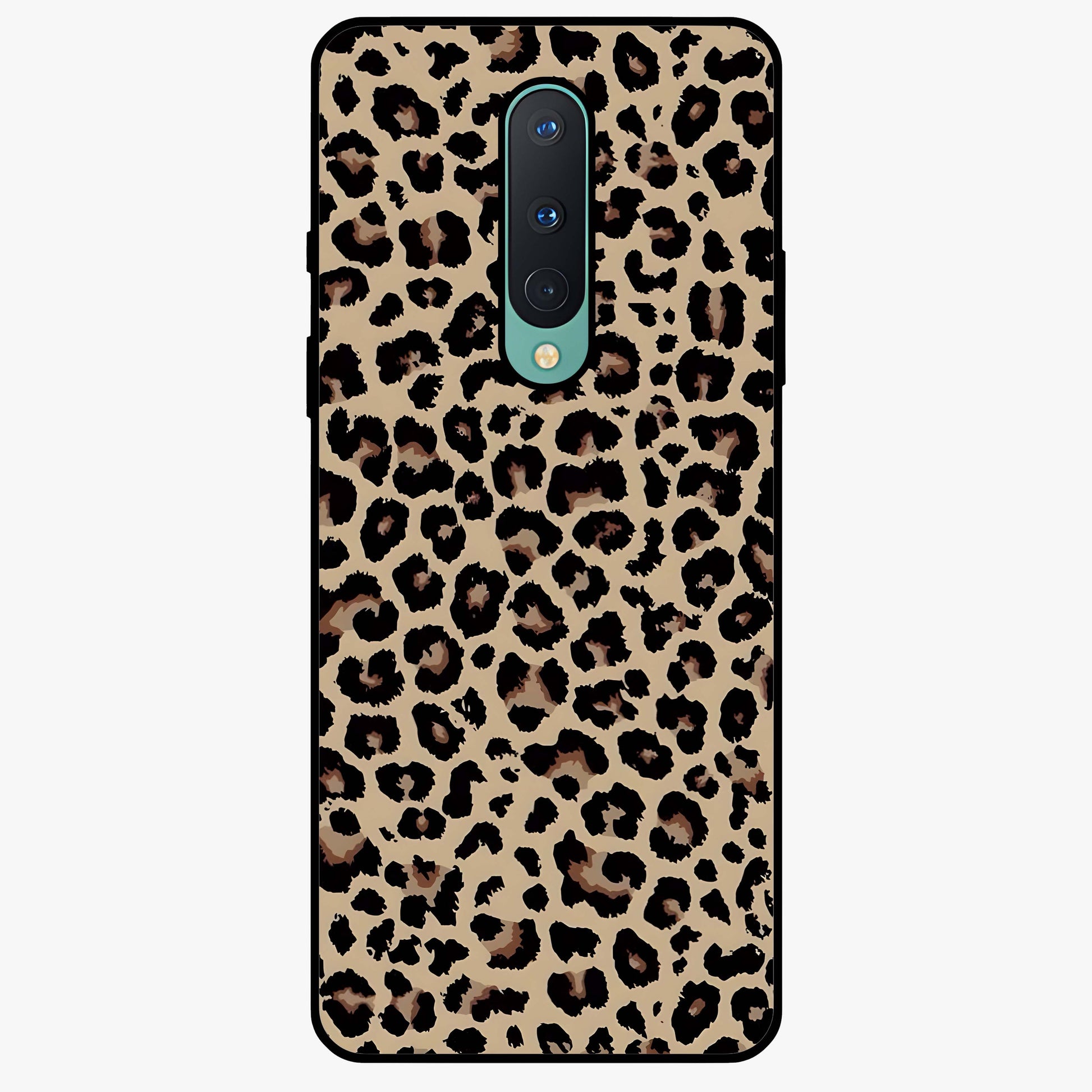 Savage Chic Pattern Glass Case showing flat back view with stylish patterned artwork and glossy glass finish.