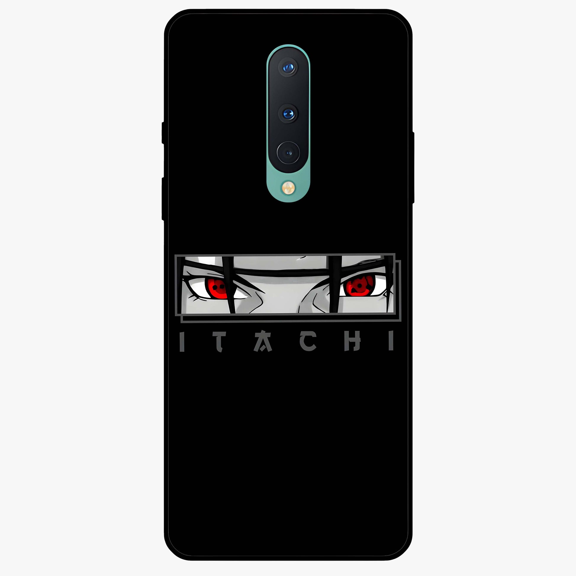 Scarlet Gaze Dominance Glass Case showing flat back view with striking red themed artwork and glossy glass finish.