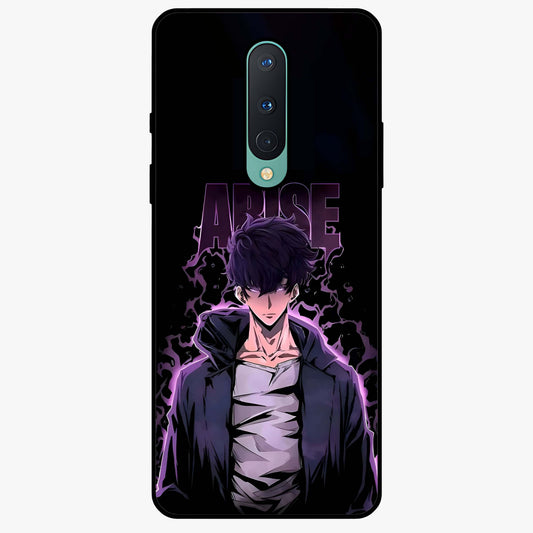 Shadow Monarch Awakening Glass Case showing flat back view with powerful dark monarch themed artwork and glossy glass finish.