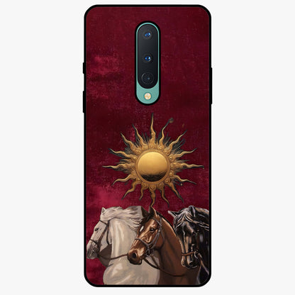 Solar Riders Glass Case showing flat back view with dynamic rider themed artwork and glossy glass finish.