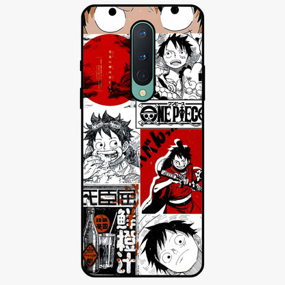 Strawhat Chaos Panels Glass Case showing flat back view with anime inspired chaos panel artwork and glossy glass finish.