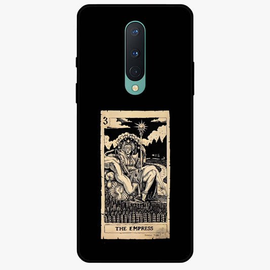The Empress Glass Case showing flat back view with regal feminine artwork and glossy glass finish.