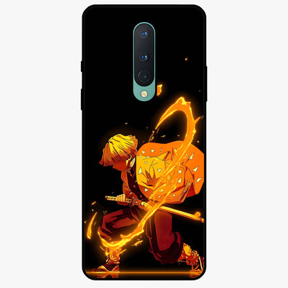 Thunder Flame Execution Glass Case showing flat back view with powerful flame and lightning artwork and glossy glass finish.