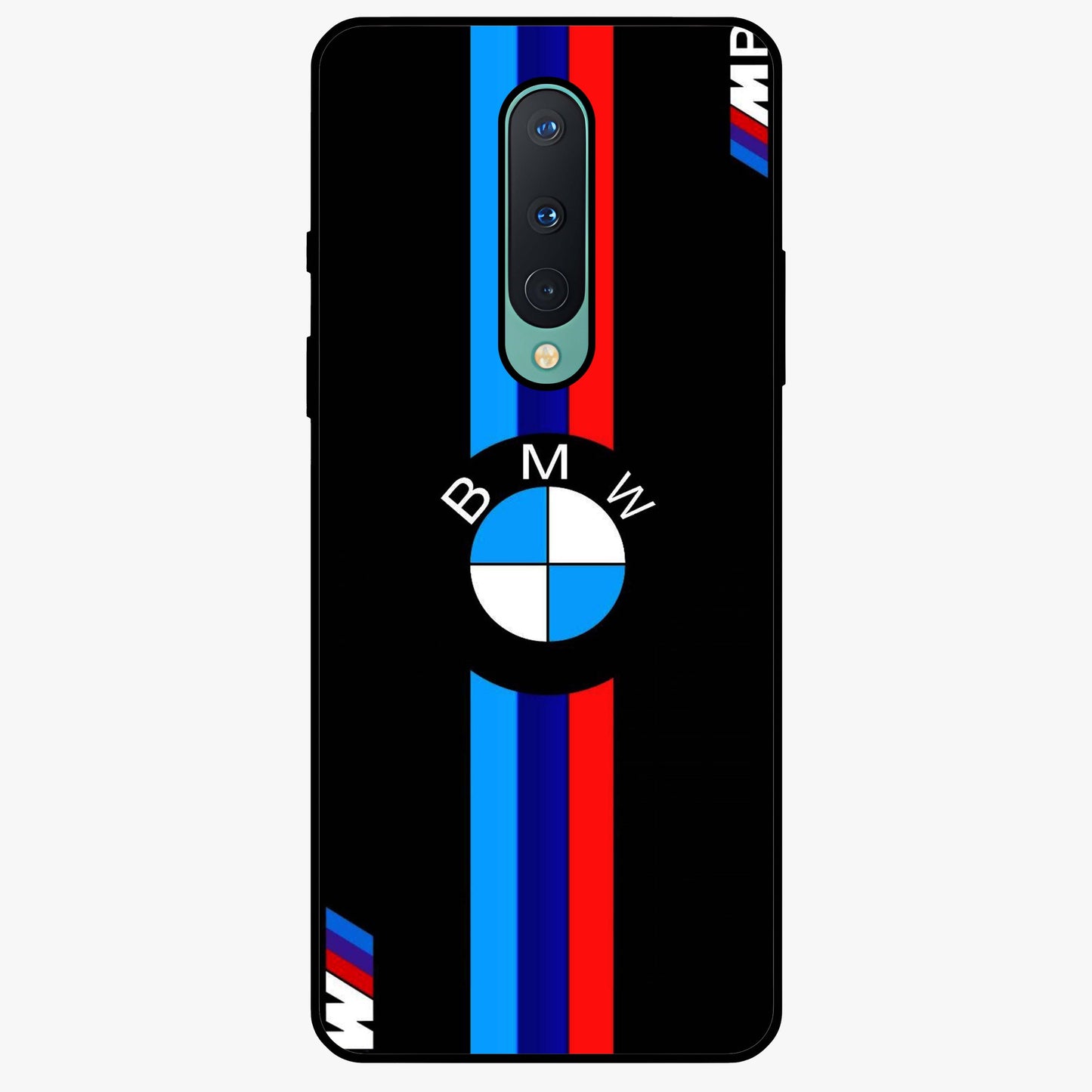 Turbo BMW Beast Glass Case showing flat back view with high performance sports car artwork and glossy glass finish.