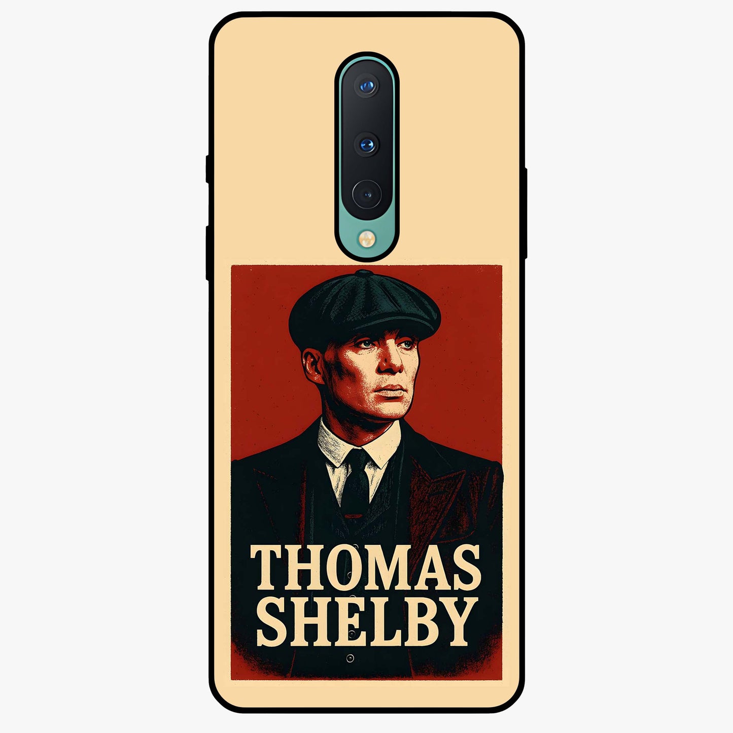 Vintage Mafia Authority Glass Case showing flat back view with bold vintage mafia inspired artwork and glossy glass finish.