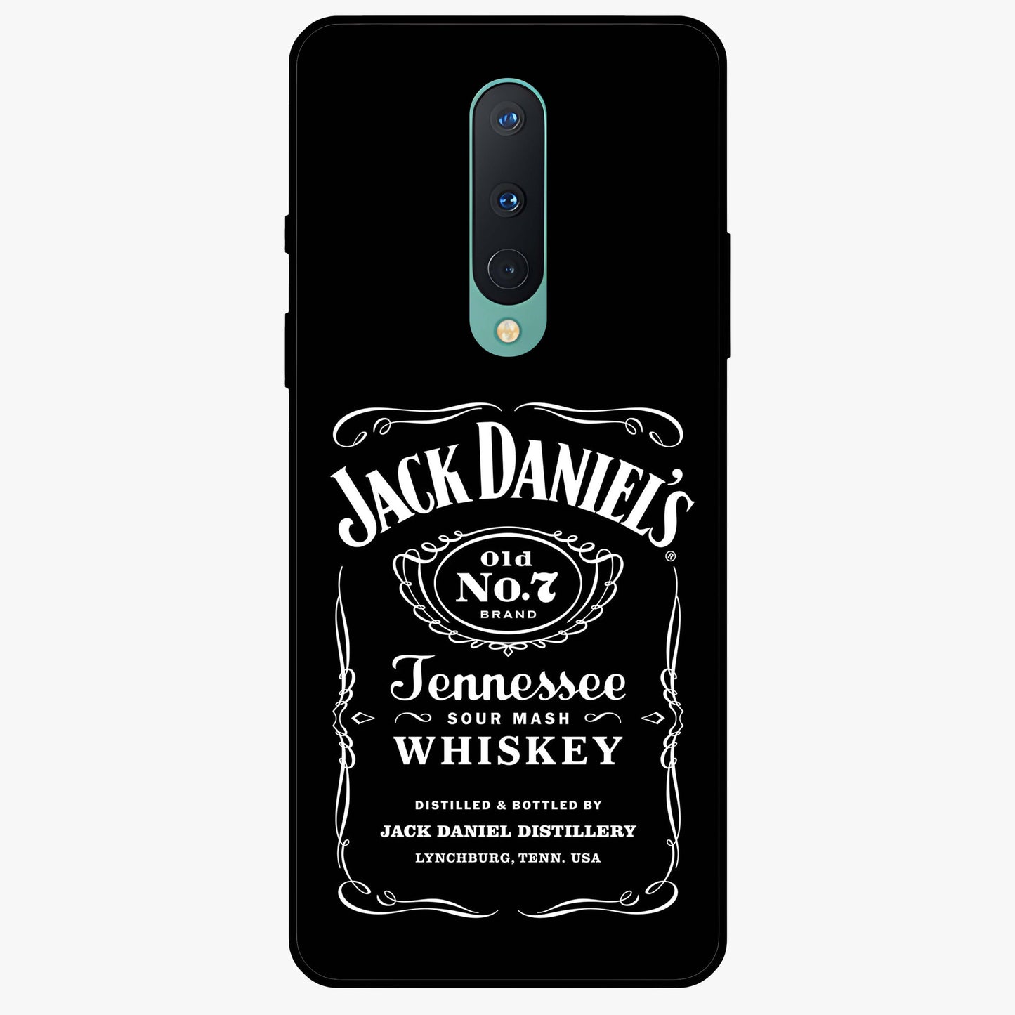 Vintage Whiskey Heritage Glass Case showing flat back view with classic whiskey inspired artwork and glossy glass finish.