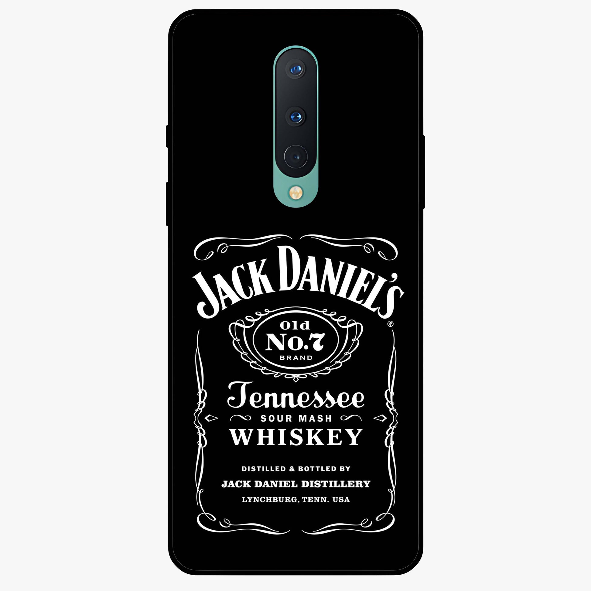 Vintage Whiskey Heritage Glass Case showing flat back view with classic whiskey inspired artwork and glossy glass finish.