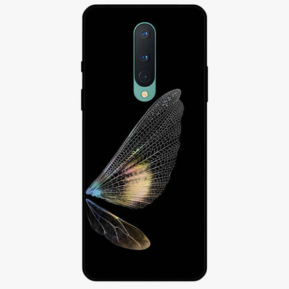 Whispers Of Wings Glass Case showing flat back view with graceful wing inspired artwork and glossy glass finish.