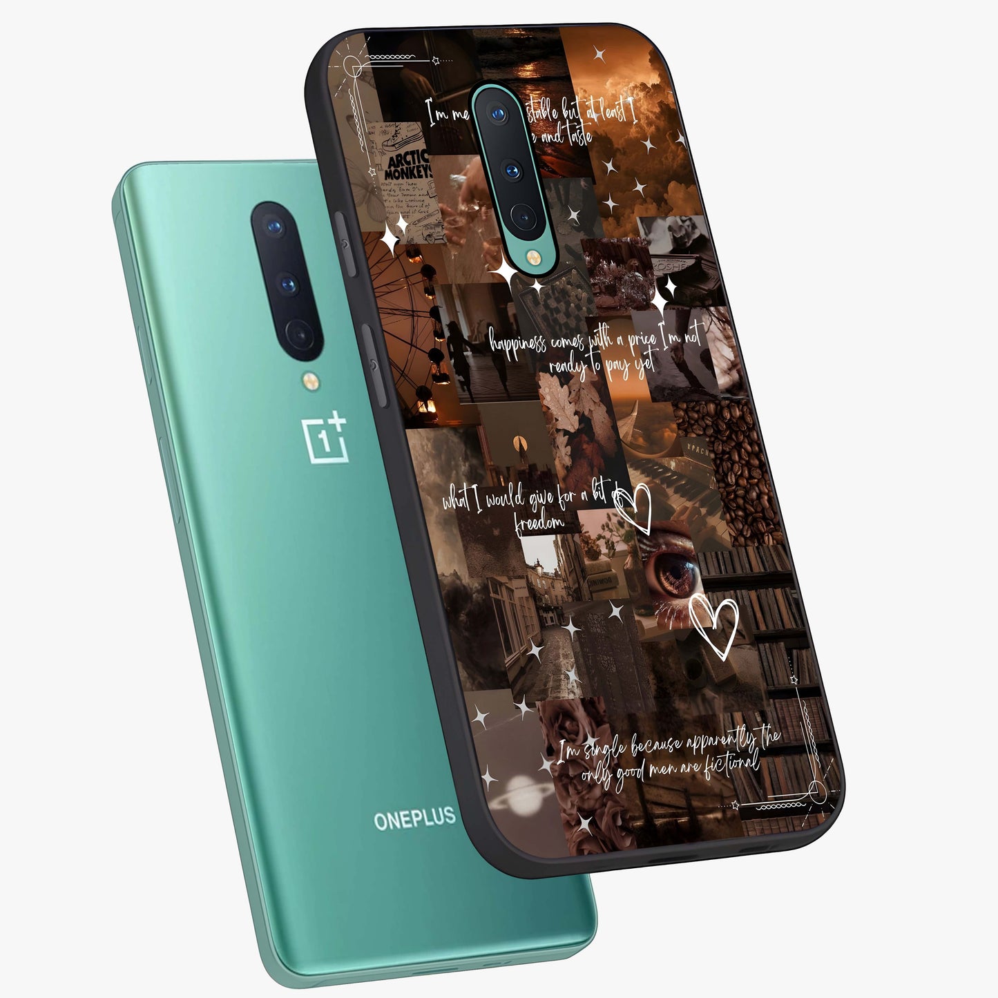 Bittersweet Aesthetic Chaos Glass Case displayed in angled mockup highlighting expressive abstract artwork and edgy aesthetic theme.