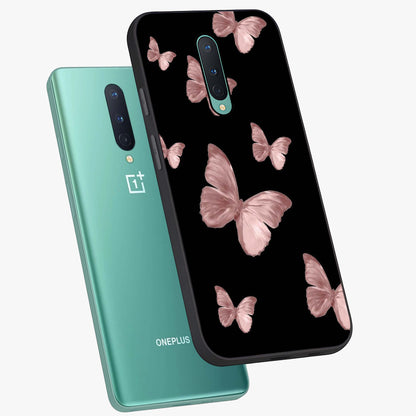 Butterfly Pattern Glass Case displayed in angled mockup highlighting delicate butterfly design and aesthetic pattern style.