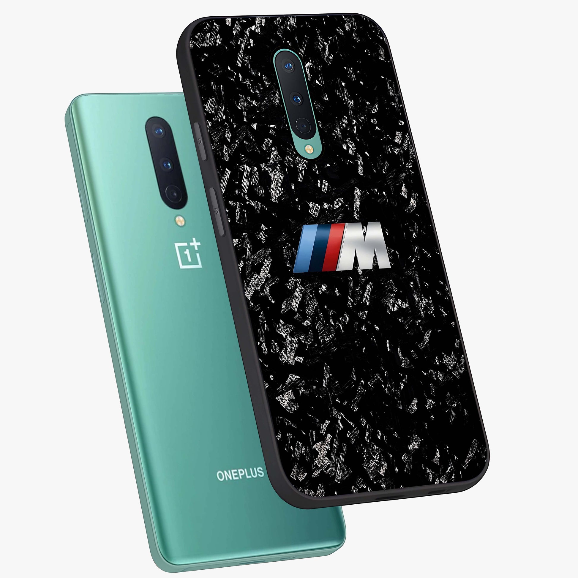 Carbon Speed Mark Glass Case displayed in angled mockup highlighting racing inspired carbon design and sleek aesthetic style.