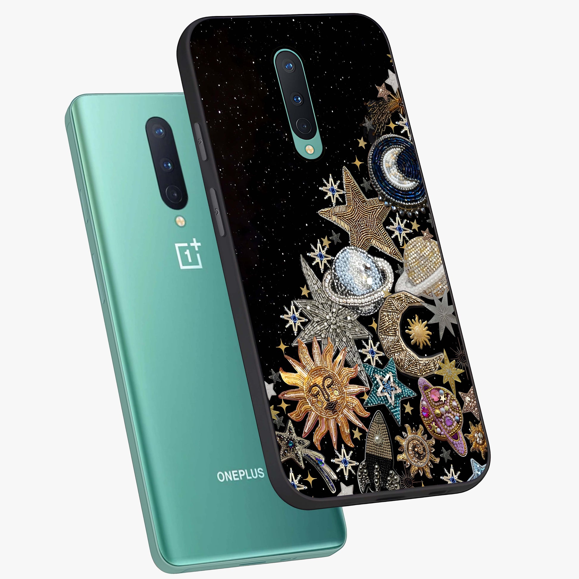 Cosmic Sparkle Dreams Glass Case displayed in angled mockup highlighting dreamy star sparkle design with celestial aesthetic.