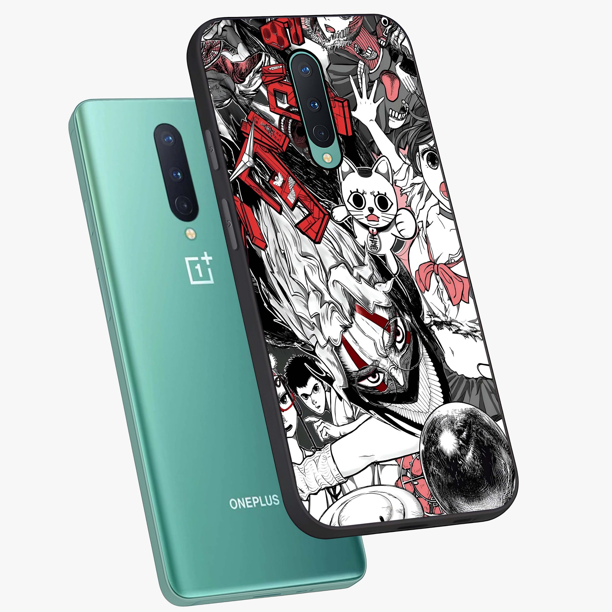 Crimson Chaos Panel Glass Case displayed in angled mockup highlighting chaotic panel style design with modern graphic theme.