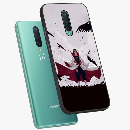 Crimson Crow Ascension Glass Case displayed in angled mockup highlighting powerful crow illustration with dark crimson aesthetic.