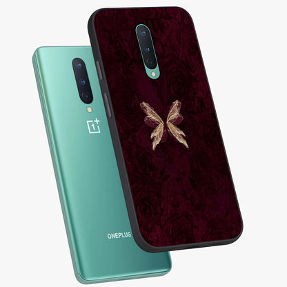Crimson Fade Butterfly Glass Case displayed in angled mockup highlighting elegant butterfly design with crimson gradient aesthetic.