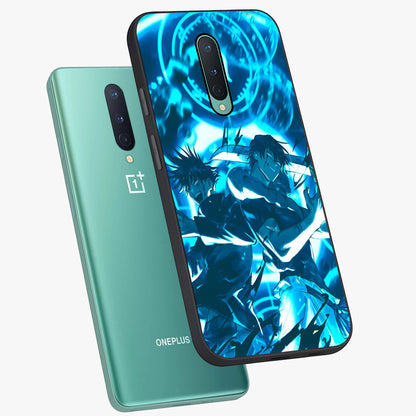 Cursed Energy Clash Glass Case displayed in angled mockup highlighting powerful battle inspired graphic with anime style aesthetic.