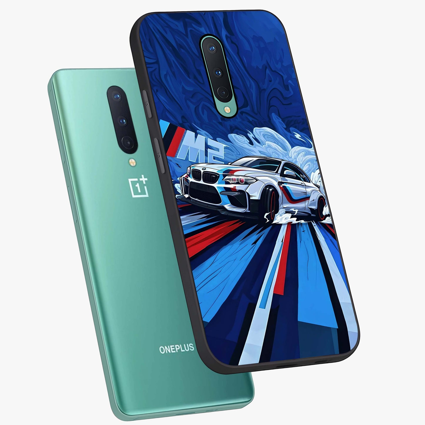 Drift Power Rush Glass Case displayed in angled mockup highlighting powerful drift car design with sporty aesthetic style.