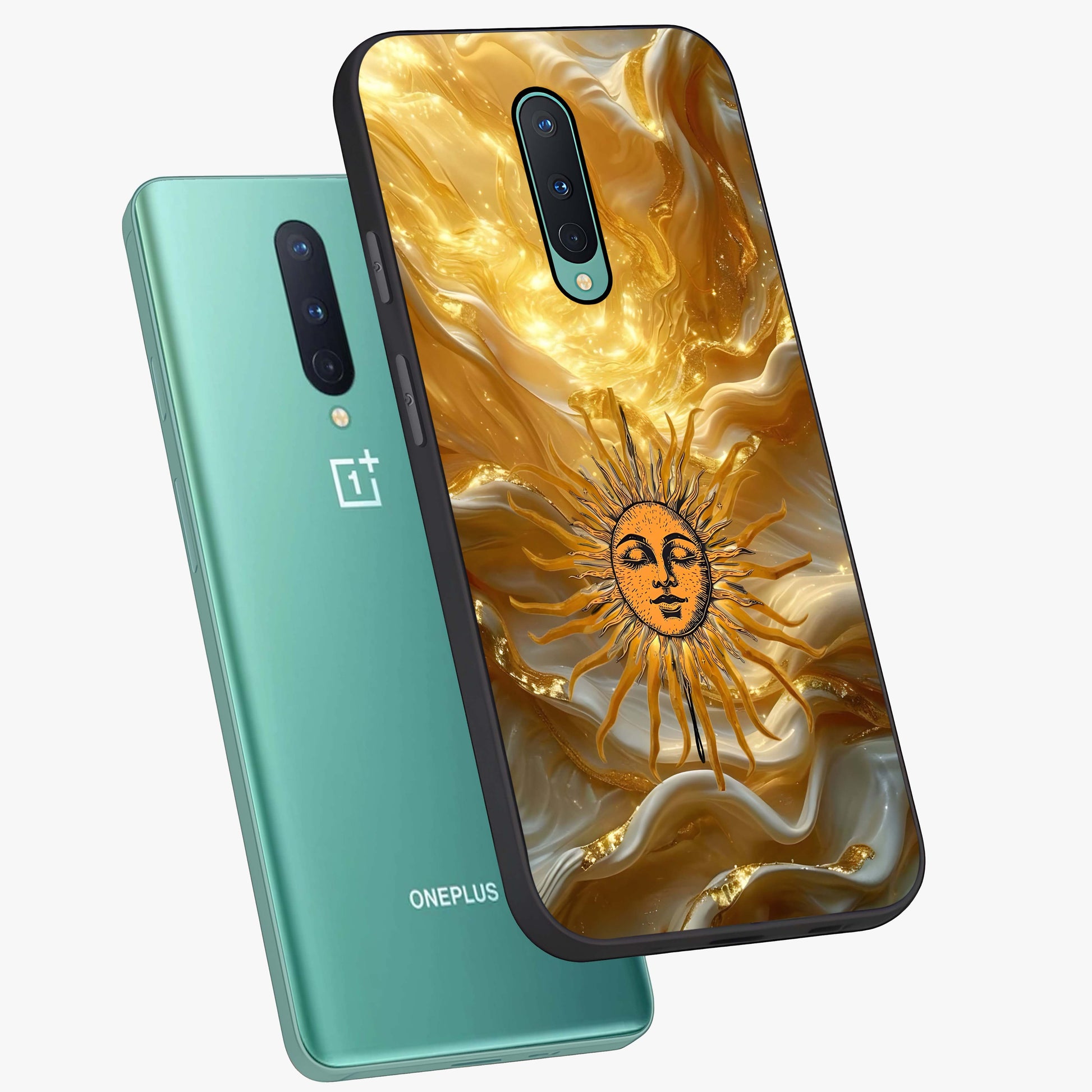 Eternal Golden Glow Glass Case displayed in angled mockup highlighting glowing golden aesthetic design with elegant style.