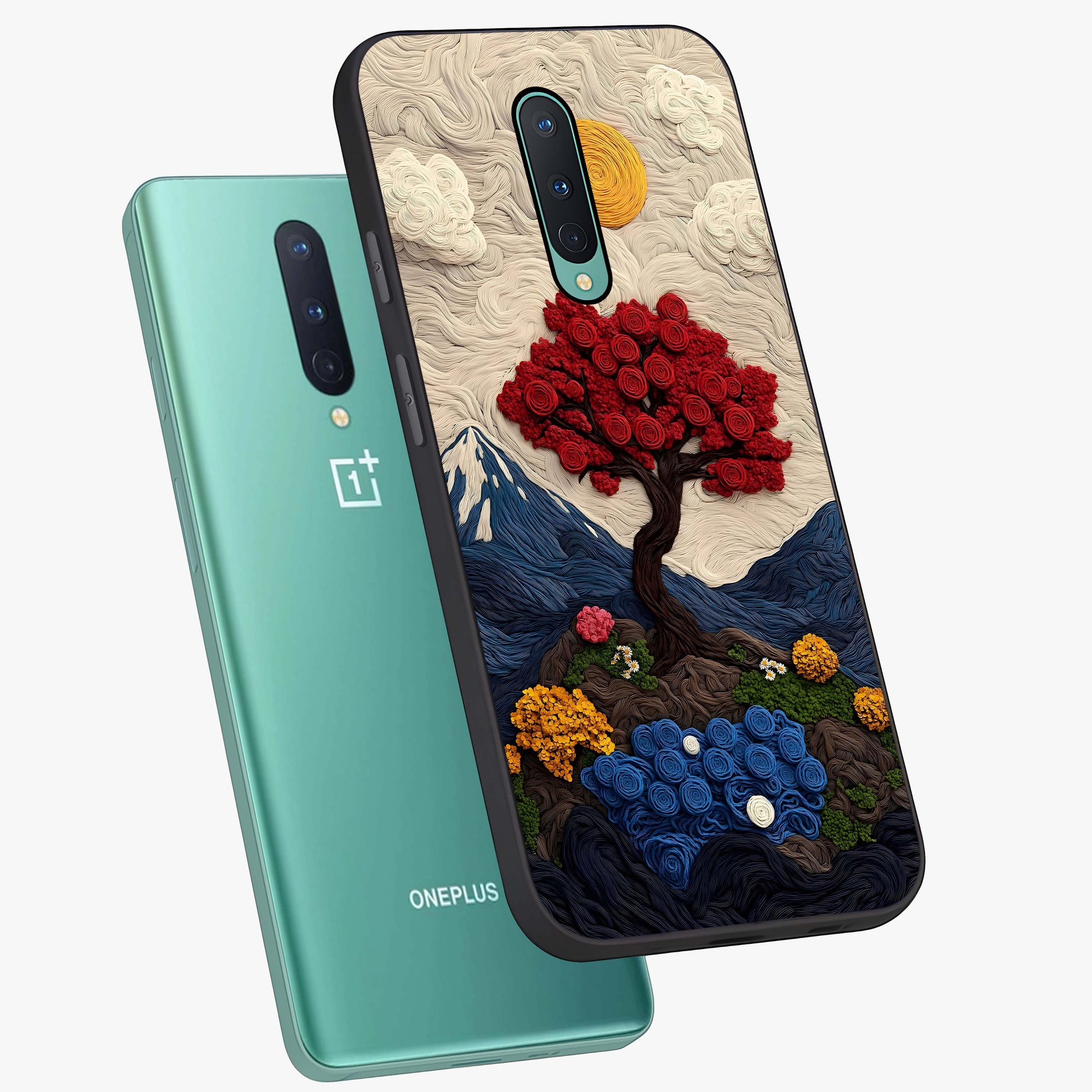 Eternal Nature Tapestry Glass Case displayed in angled mockup highlighting detailed botanical pattern with artistic aesthetic.