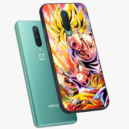 Firing Goku Glass Case displayed in angled mockup highlighting dynamic anime character design with action aesthetic.
