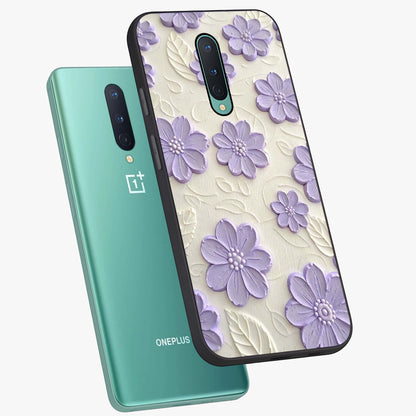 Floral Wall Art With Purple Flowers Glass Case displayed in angled mockup highlighting vibrant purple floral illustration with artistic aesthetic.