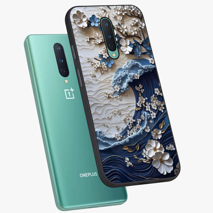 Floral Wave Origami Glass Case displayed in angled mockup highlighting geometric origami flower design with modern aesthetic style.