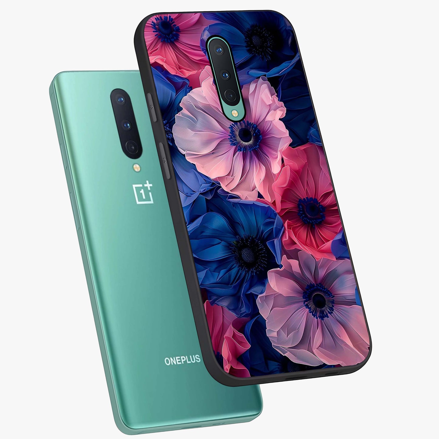 Flower Paper Art Pattern Glass Case displayed in angled mockup highlighting layered paper flower design with artistic aesthetic.