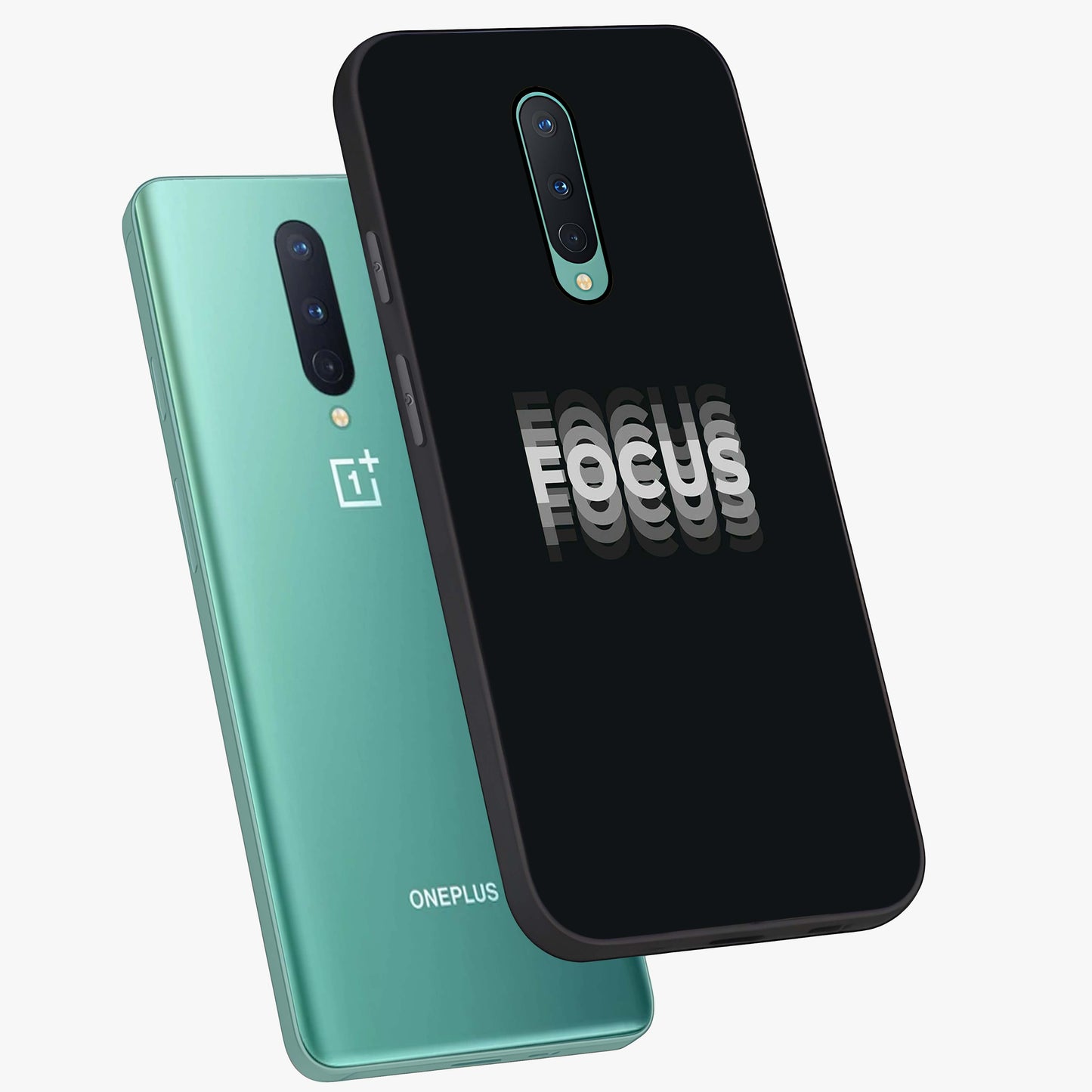 Focus Mode On Glass Case displayed in angled mockup highlighting clean minimal text artwork with modern aesthetic style.
