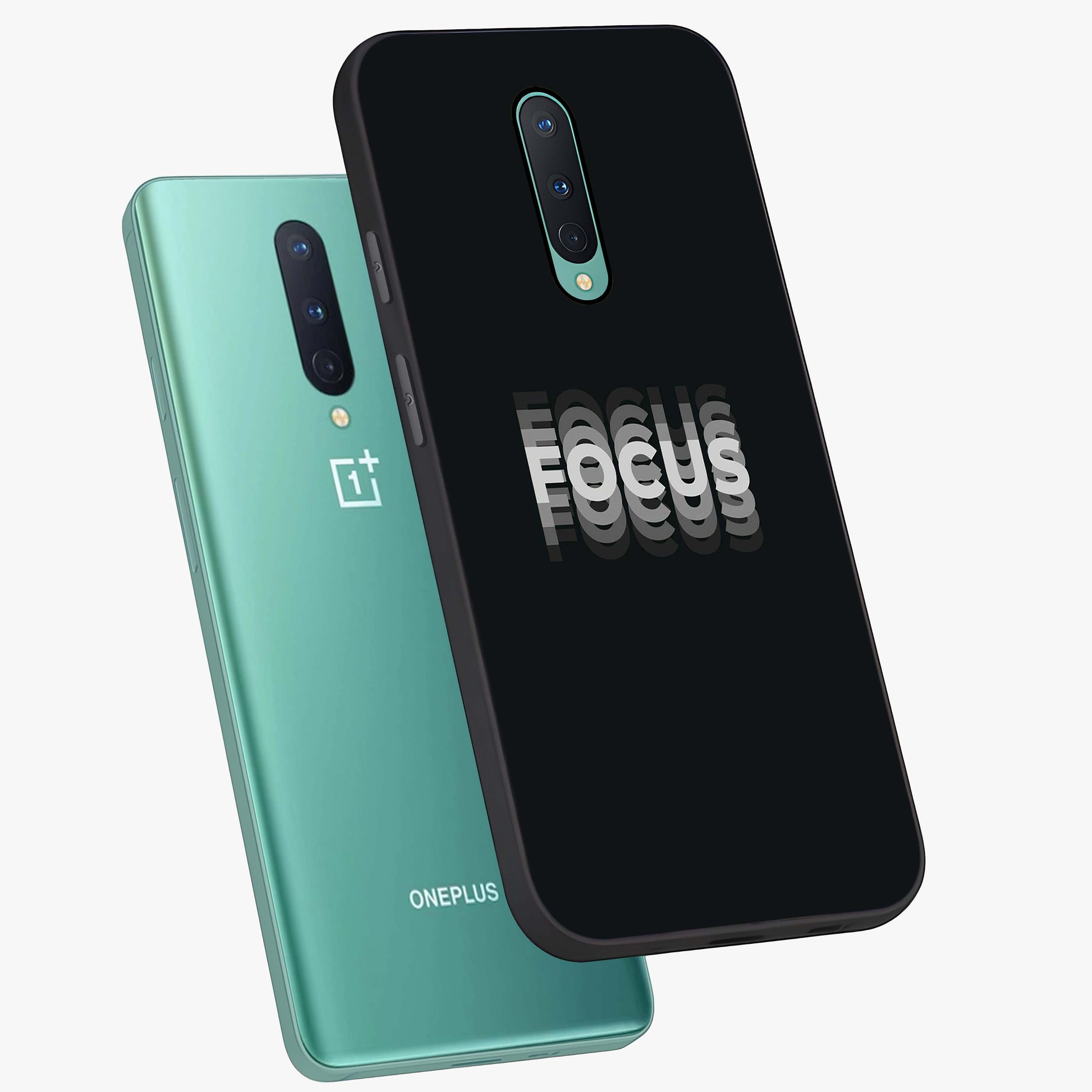 Focus Mode On Glass Case displayed in angled mockup highlighting clean minimal text artwork with modern aesthetic style.