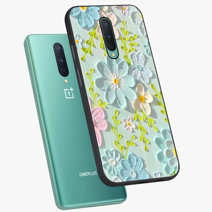 Frosted Petal Garden Glass Case displayed in angled mockup highlighting delicate flower petal design with calm garden aesthetic.