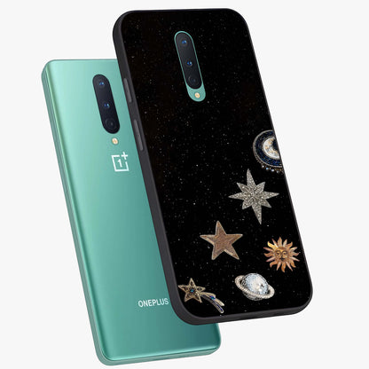Galactic Charm Glow Glass Case displayed in angled mockup highlighting luminous galaxy inspired design with dreamy aesthetic.