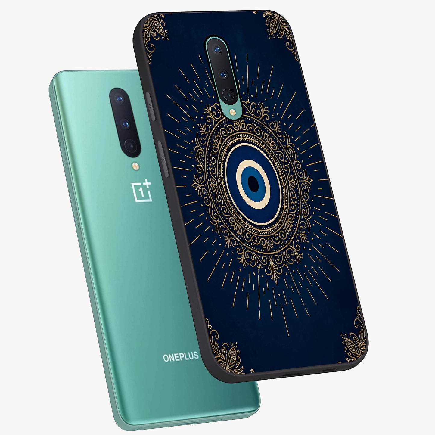 Golden Celestial Charm Glass Case displayed in angled mockup highlighting sparkling cosmic charm design with celestial aesthetic.