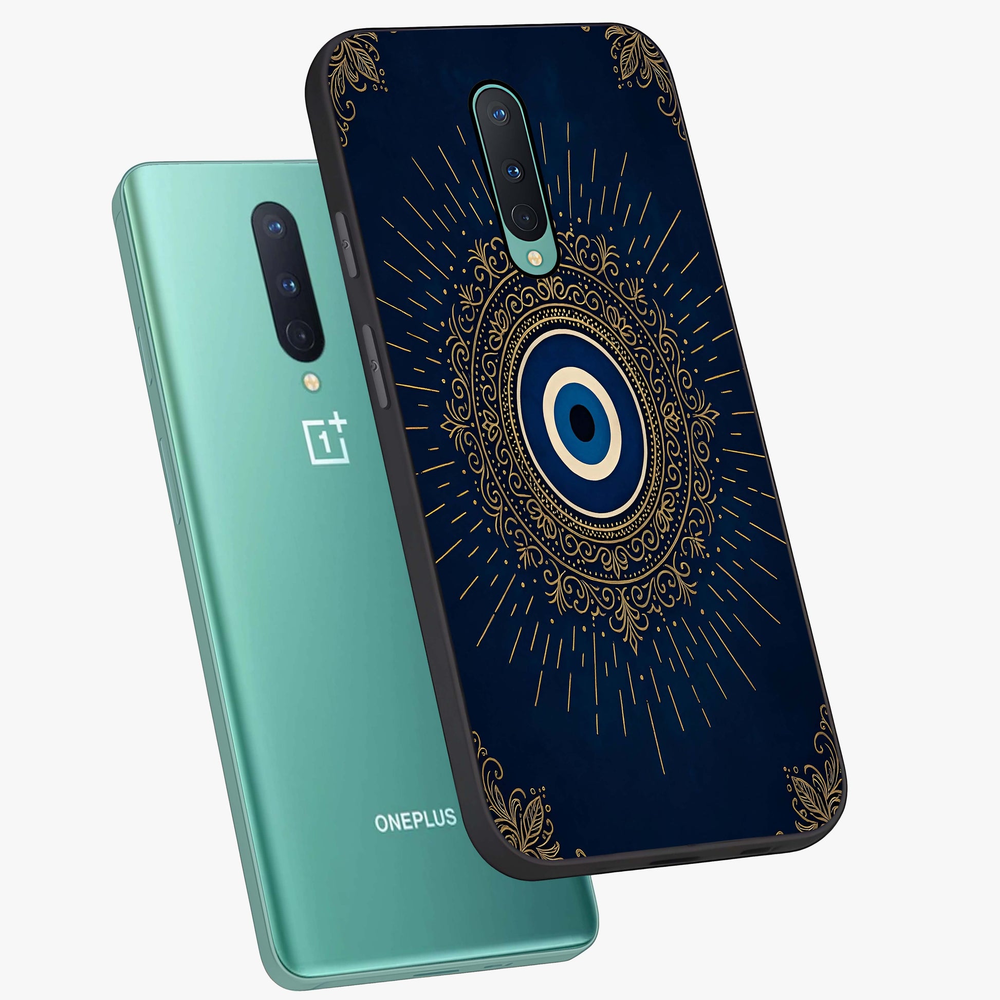 Golden Celestial Charm Glass Case displayed in angled mockup highlighting sparkling cosmic charm design with celestial aesthetic.