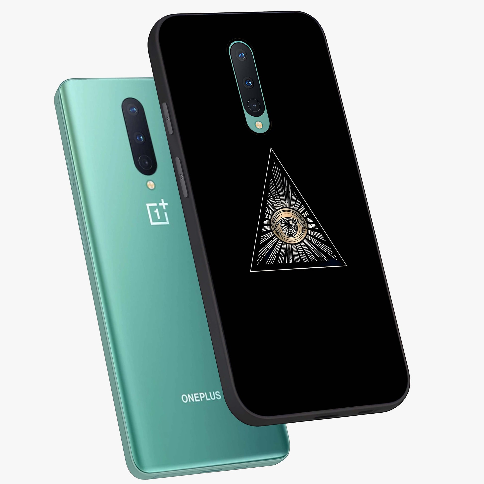 Illuminati Evil Glass Case displayed in angled mockup highlighting dark occult inspired design with bold aesthetic style.