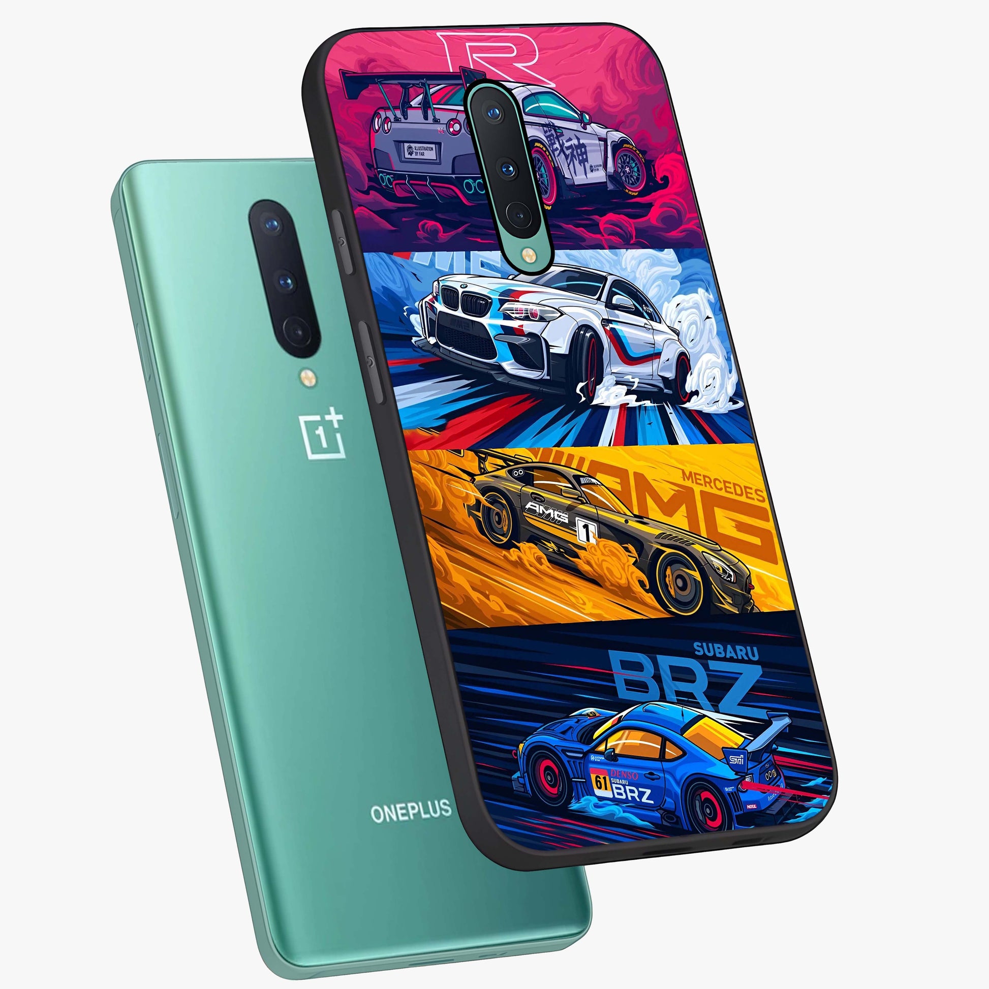 JDM Sports Car Glass Case displayed in angled mockup highlighting sleek Japanese racing car design with automotive aesthetic.