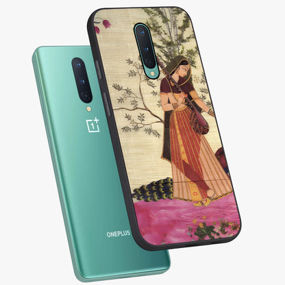 Lady With Veena Art Glass Case displayed in angled mockup highlighting graceful musical illustration with cultural artistic aesthetic.