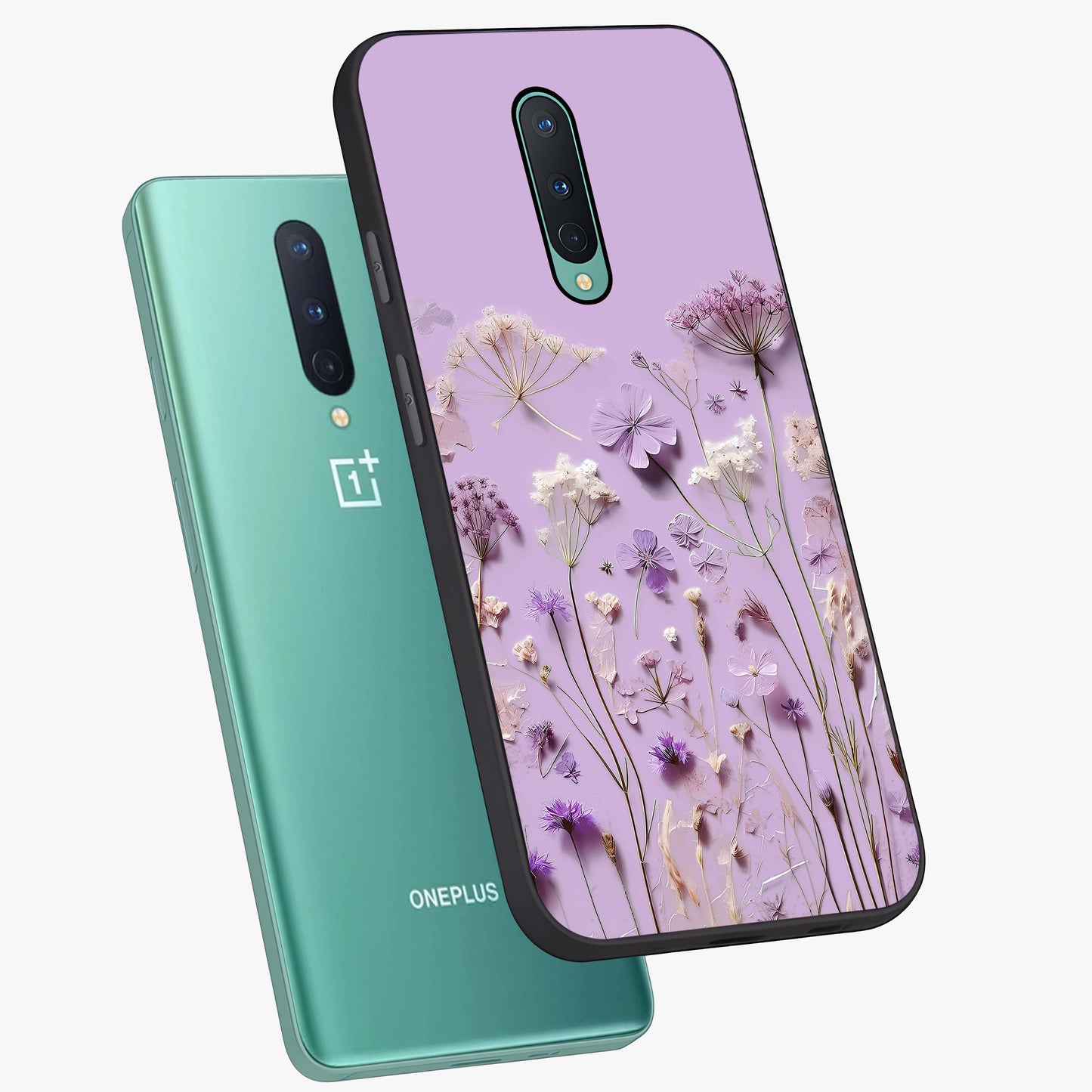 Lavender Blossom Dream Glass Case displayed in angled mockup highlighting dreamy lavender flower design with calming aesthetic style.