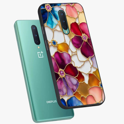 Marble Flower Pattern Glass Case displayed in angled mockup highlighting elegant marble floral design with modern aesthetic.
