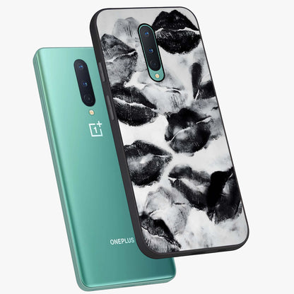 Midnight Kiss Marks Glass Case displayed in angled mockup highlighting playful romantic design with bold midnight aesthetic.