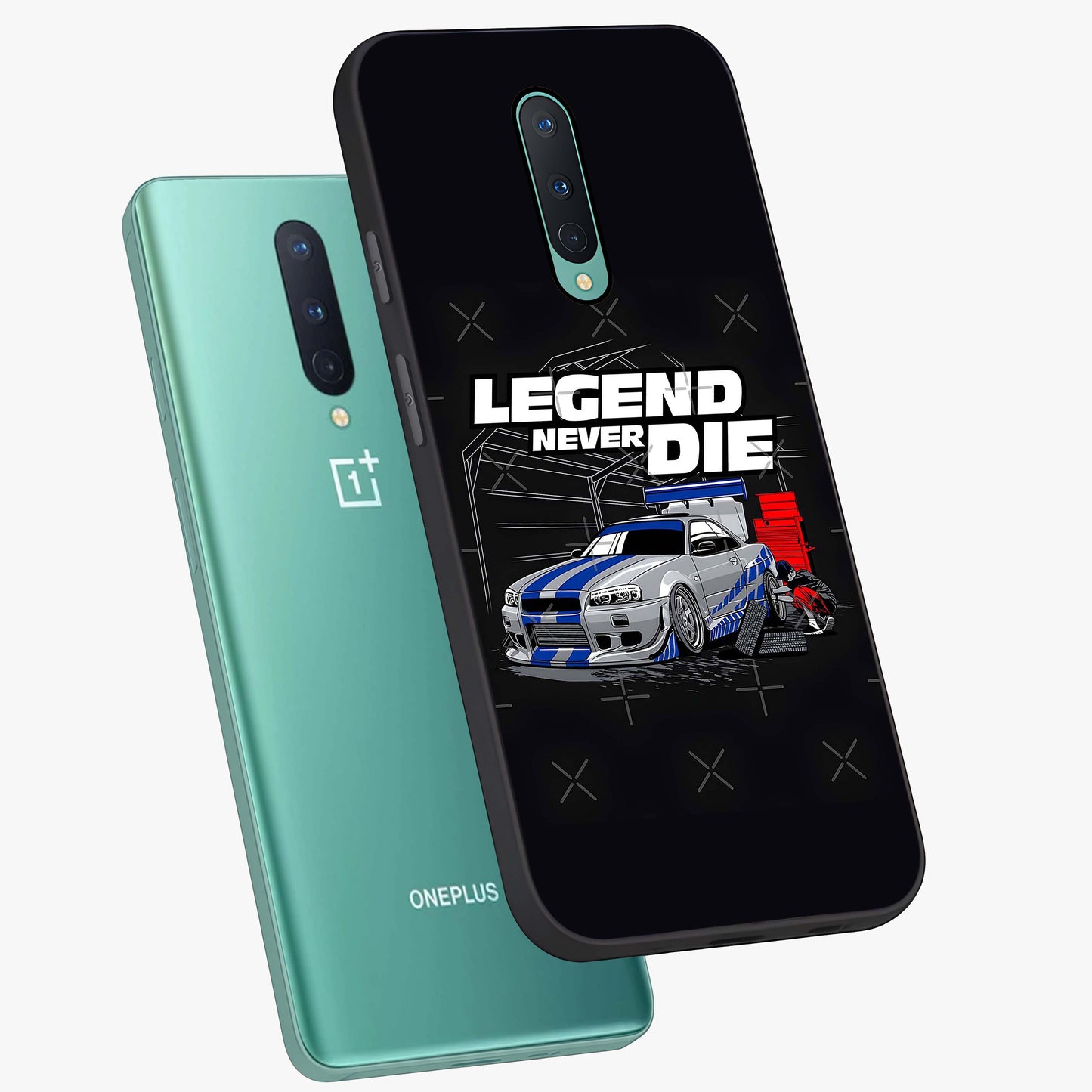 Midnight Racing Legacy Glass Case displayed in angled mockup highlighting dynamic automotive design with bold midnight aesthetic.