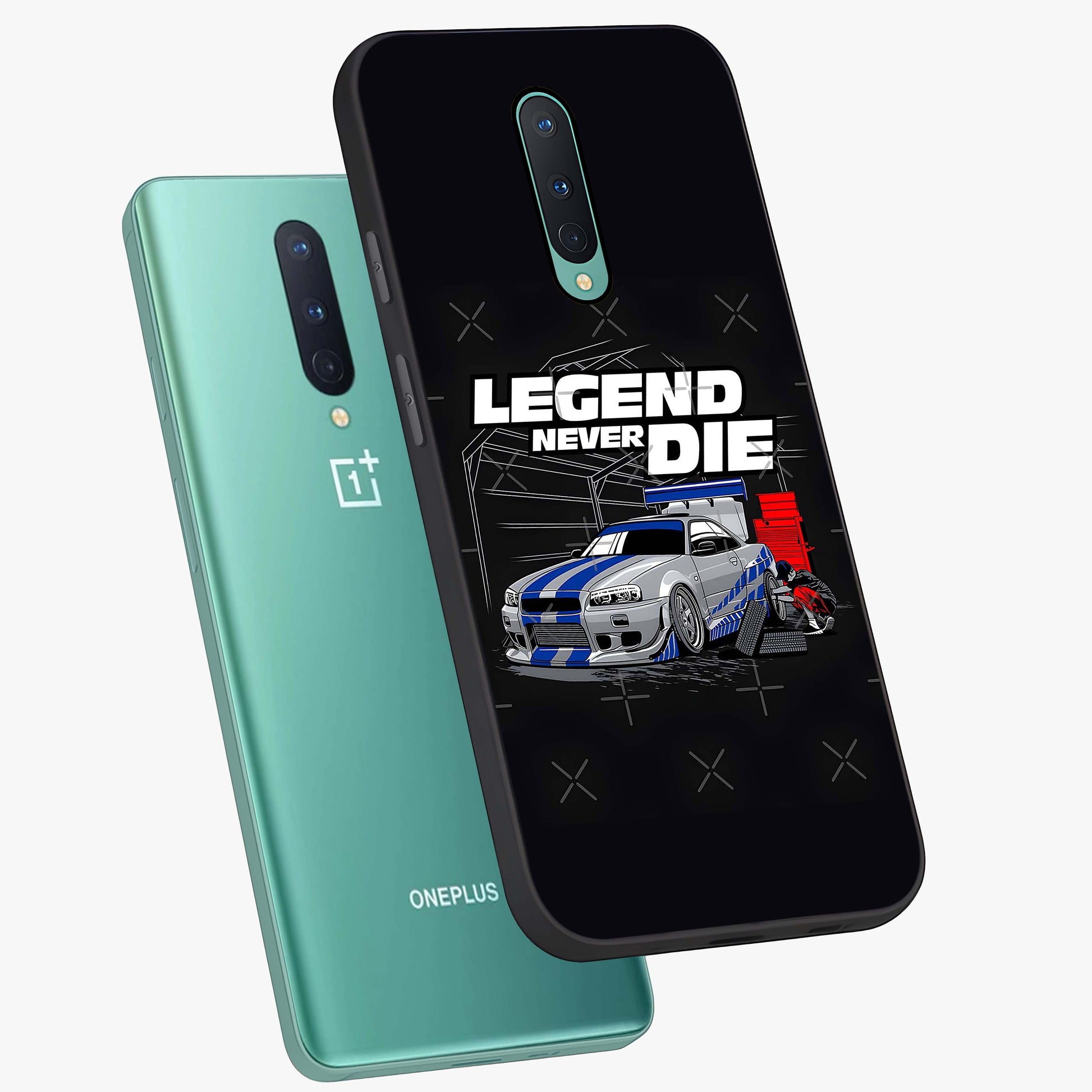 Midnight Racing Legacy Glass Case displayed in angled mockup highlighting dynamic automotive design with bold midnight aesthetic.