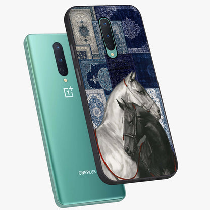 Midnight Stallion Blues Glass Case displayed in angled mockup highlighting powerful stallion illustration with deep midnight tones.