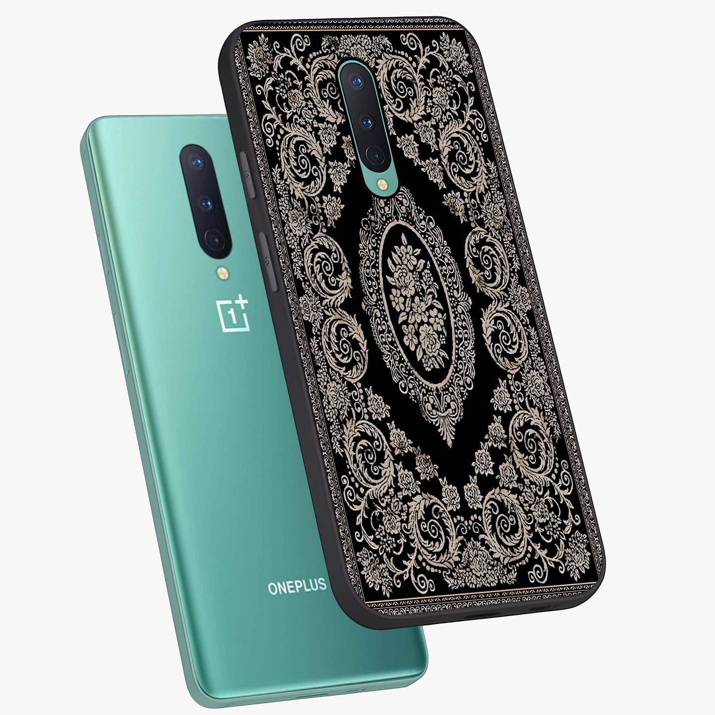 Noir Bloom Elegance Glass Case displayed in angled mockup highlighting refined flower design with stylish noir aesthetic.
